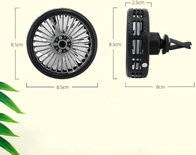 Alt view image 7 of 7 - Mini Fan for Car,Tire-Shape Cooling Fan for Summer, USB Clip on Fan, Travel Camping Small Fan, 3 Speed Adjustable, Car Air Vent USB Fans, Portable Desk Fan, Multifunctional Personal Fan,Black