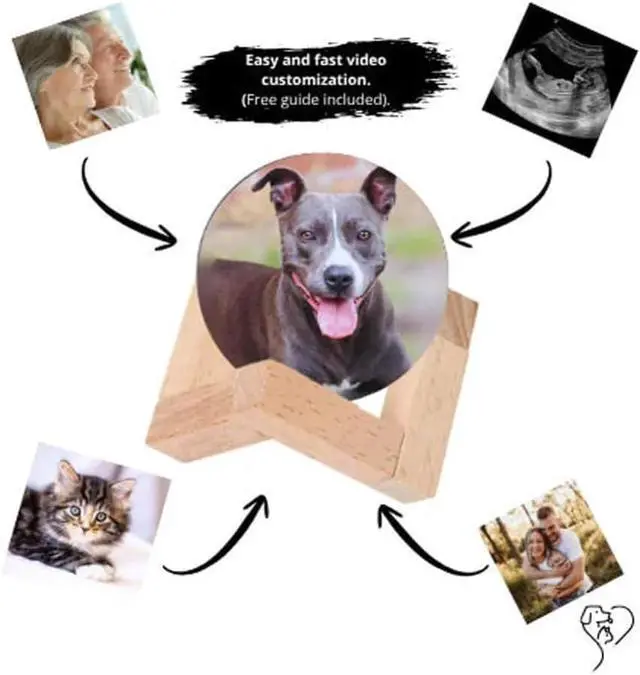 Alt view image 5 of 7 - Memory Sphere Lamp, USB Rechargeable Led Glass Memory Sphere Gift, 3D Crystal Ball with Digital Display, Memorys Orb Video Crystal Ball, Memorys Orb Lamp (White)