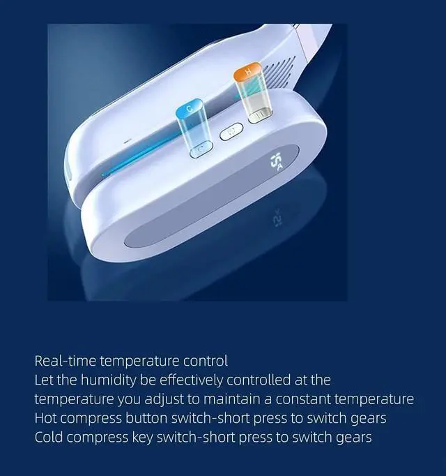 Alt view image 2 of 7 - Personal Neck Fan,USB Rechargeable Hands Free Bladeless Portable Mini Fans, Cold Compress/hot Compress Shoulder Neck Therapy InstrumentHeadphone Design Neck Air Conditioner, for Outdoor Travel