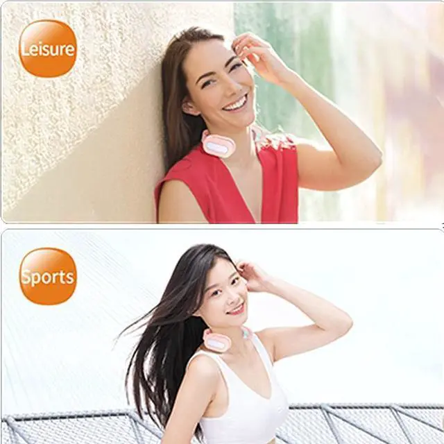 Alt view image 3 of 7 - Personal Neck Fan,USB Rechargeable Hands Free Bladeless Portable Mini Fans, Cold Compress/hot Compress Shoulder Neck Therapy InstrumentHeadphone Design Neck Air Conditioner, for Outdoor Travel