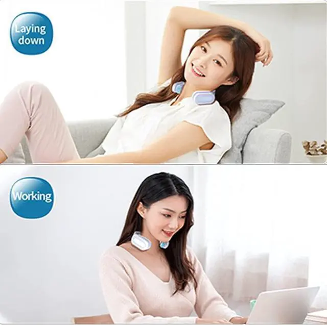 Alt view image 5 of 7 - Personal Neck Fan,USB Rechargeable Hands Free Bladeless Portable Mini Fans, Cold Compress/hot Compress Shoulder Neck Therapy InstrumentHeadphone Design Neck Air Conditioner, for Outdoor Travel