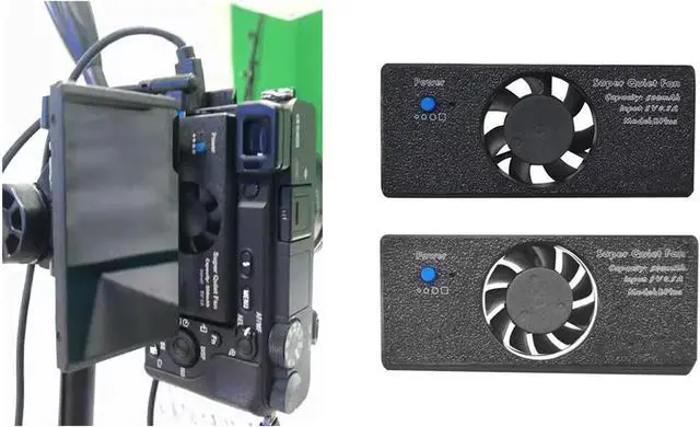 Alt view image 2 of 7 - Professional Camera Cooling Fan Rapid Heat Reduction Radiator for A7M3 A6400 A6000 A7riii USB Fan