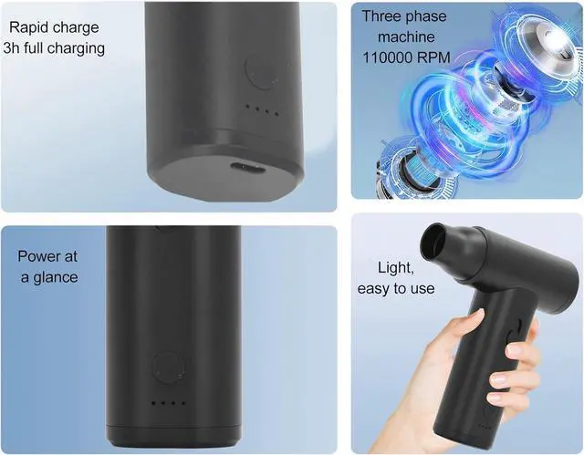 Alt view image 6 of 7 - Powerful Deep Cleansing Blower Fan, Portable Size, Customizable Wind Speed, Multiple Scene Applications for Home, Office