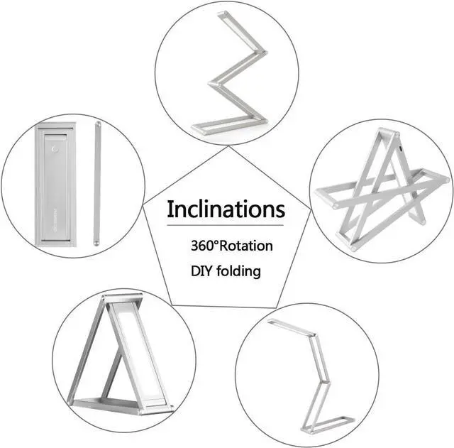 Alt view image 4 of 7 - MORECOO Super Bright Portable LED Desk Lamp, Eye-Care Foldable Lamp for Bedtime Studying or Reading and Outdoor Camping, 2 Brightness Settings (Silver)