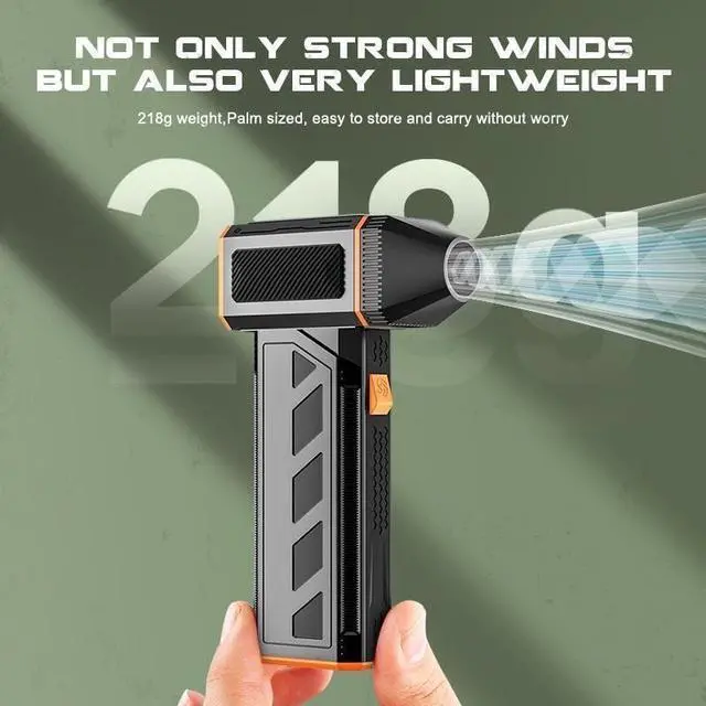 Alt view image 2 of 7 - Portable Mini High Speed Fan, Rechargeable, 3-Speed, Air Cleaner, Car Wash Blower