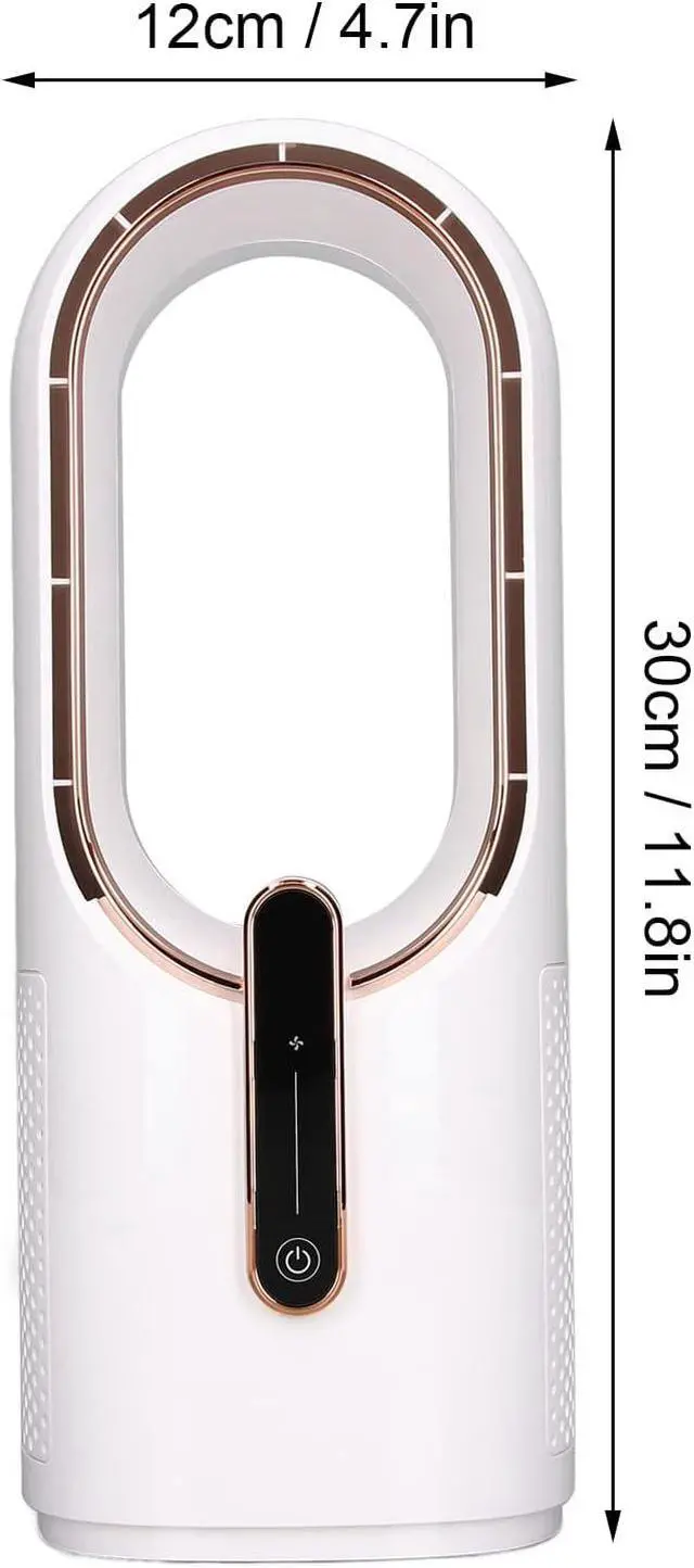 Alt view image 3 of 7 - Desk Fan, Mini Bladeless Fan with 3 Cooling Speed Quiet Touch Control Fan Portable USB Charging Fan for Bedroom OfficePersonal Fans