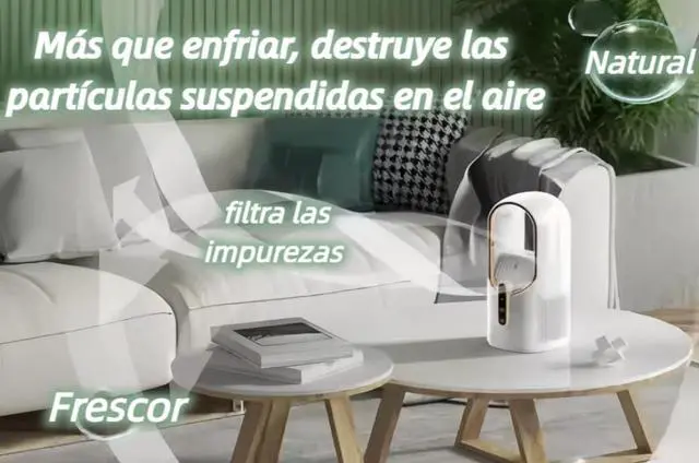 Alt view image 4 of 7 - Desk Fan, Mini Bladeless Fan with 3 Cooling Speed Quiet Touch Control Fan Portable USB Charging Fan for Bedroom OfficePersonal Fans