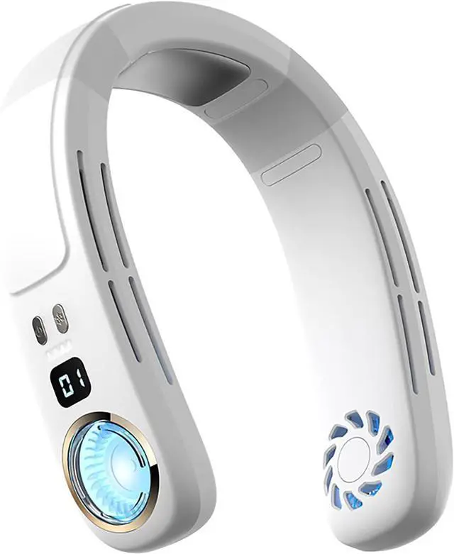 Main image of Neck Air Conditioner Portable, Neck ac Air Conditioner 3-Speed, Hands Free Semiconductor Cooling Bladeless Fan, Neck Cooler With Light, 4000 MAh for Outdoor/home/office