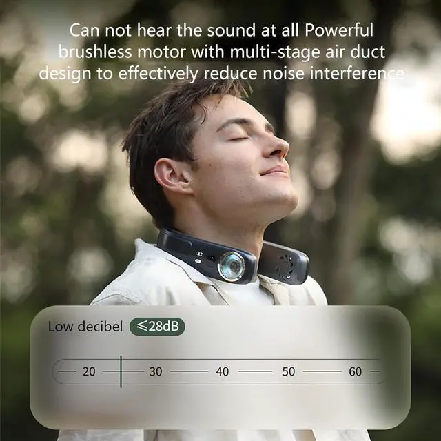 Alt view image 2 of 7 - Neck Air Conditioner Portable, Neck ac Air Conditioner 3-Speed, Hands Free Semiconductor Cooling Bladeless Fan, Neck Cooler With Light, 4000 MAh for Outdoor/home/office