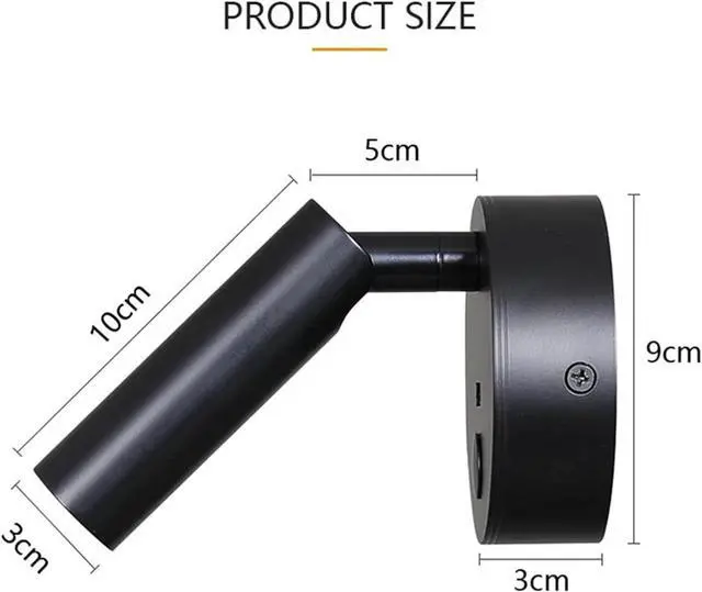 Alt view image 6 of 7 - White,Hardwired Lamp to Reading Book Touch Dimmer Switch Sconces LED Bedside Reading Light USB Charger Focus Beam Home RV Boat