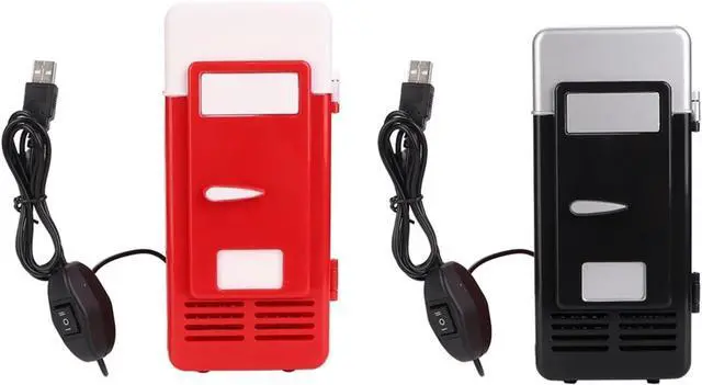 Alt view image 2 of 6 - Mini USB Office Mini Heating And Cooling Dual Use Portable Refrigerator Drink Cooler(Red)