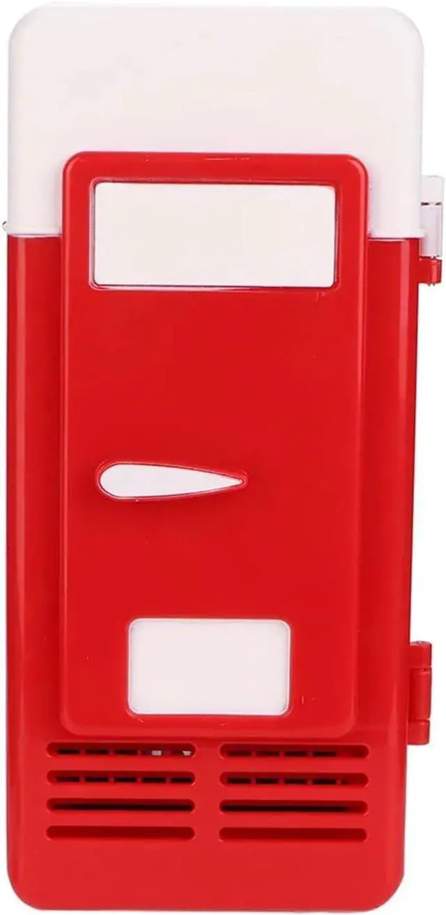 Alt view image 4 of 6 - Mini USB Office Mini Heating And Cooling Dual Use Portable Refrigerator Drink Cooler(Red)