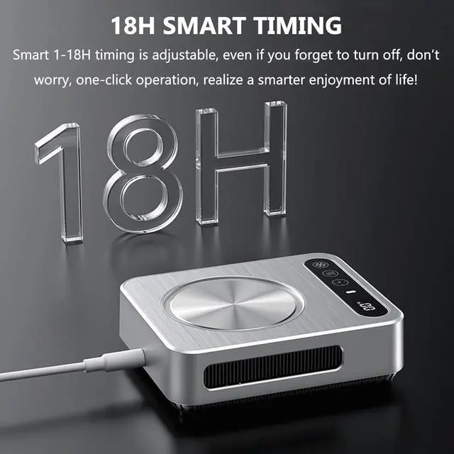 Alt view image 5 of 7 - Heating and Cooling Coaster, Dual Use USB Keep Cooler Warmer, 10s Quick Freezing, 50°/70° Two-Speed Heating Adjustable, 18H Intelligent Timing, Birthday Gifts for Women and Men