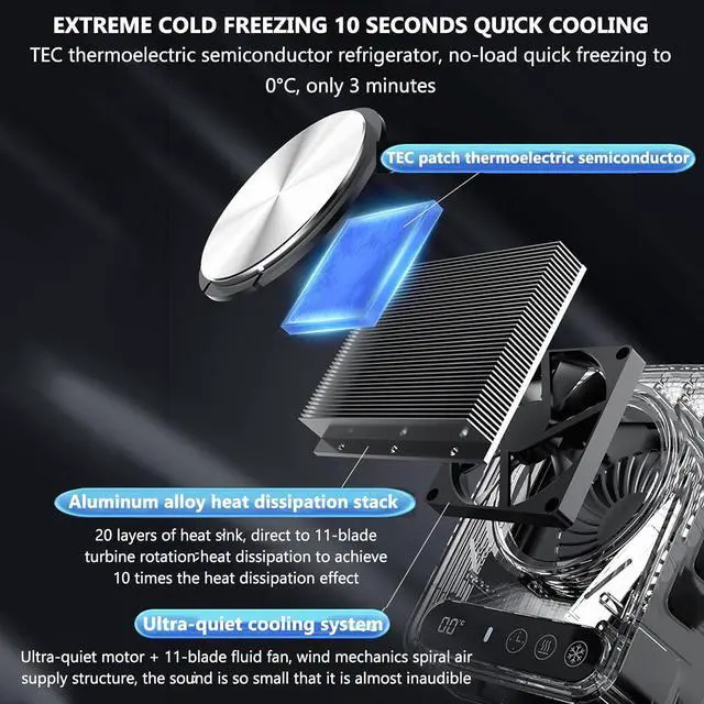 Alt view image 6 of 7 - Heating and Cooling Coaster, Dual Use USB Keep Cooler Warmer, 10s Quick Freezing, 50°/70° Two-Speed Heating Adjustable, 18H Intelligent Timing, Birthday Gifts for Women and Men
