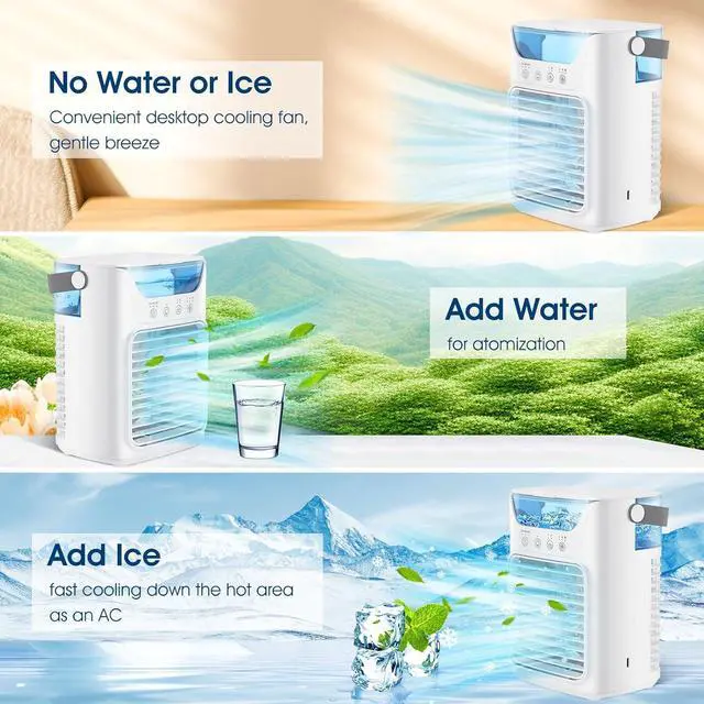 Alt view image 3 of 6 - Desktop Cooling Fan USB Office Home Desktop Spray Water Cooler Mini Air Conditioning Fan