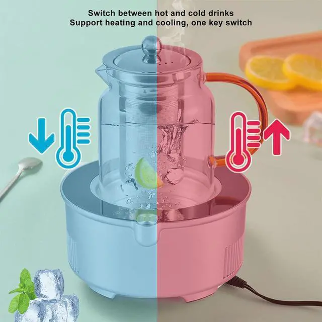 Alt view image 7 of 7 - Smart Mug Warmer, USB Cable 12V 3A Adapter US 100240V Dual Use Coaster Thermostatic Pad, Cooler Warmer Refrigeration Pad