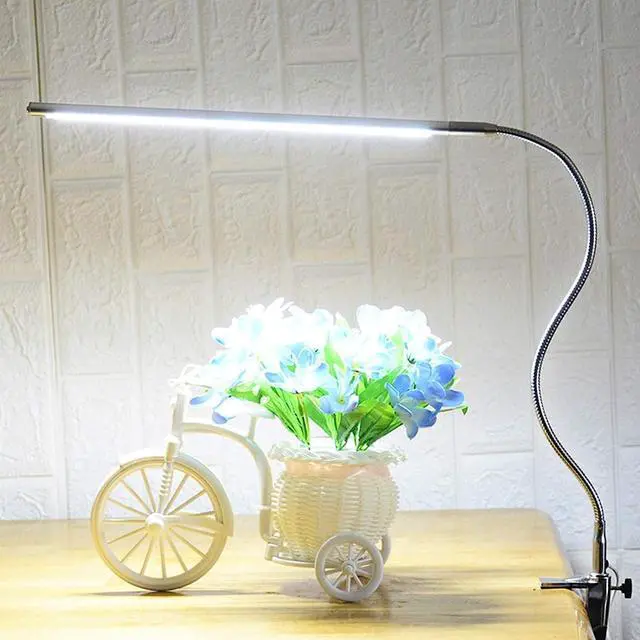 Alt view image 2 of 7 - Clip Lights 8W LED Clamp,Aluminum Clip on Light,USB,Work Lights,with Switch and 1.5m Cable,6000K White Light,Flexible Gooseneck Light for Reading Study,Drawing,Office
