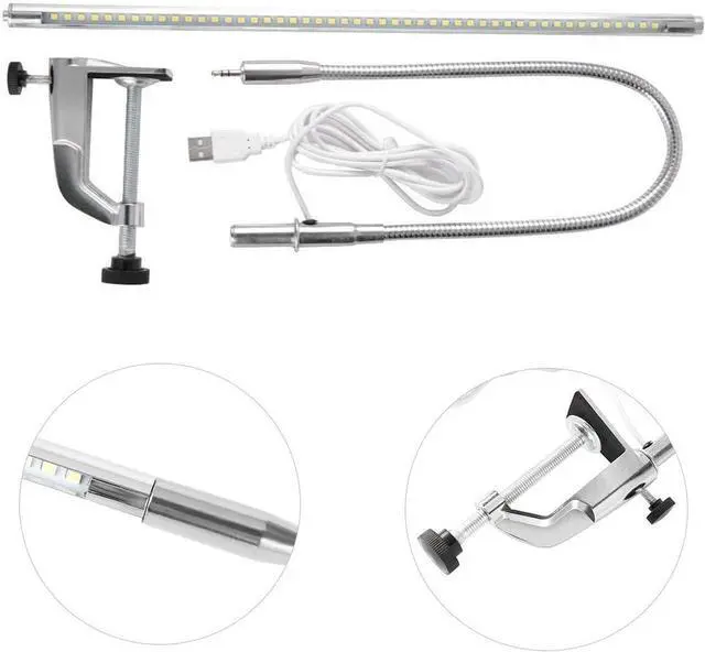 Alt view image 7 of 7 - Clip Lights 8W LED Clamp,Aluminum Clip on Light,USB,Work Lights,with Switch and 1.5m Cable,6000K White Light,Flexible Gooseneck Light for Reading Study,Drawing,Office