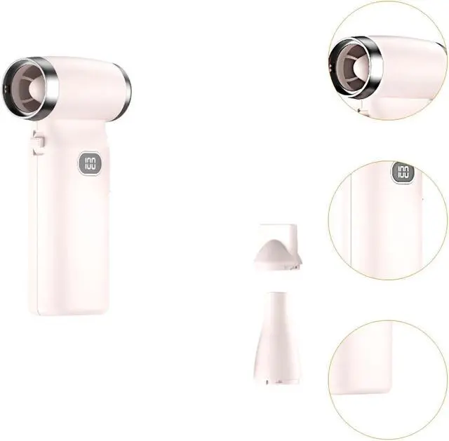 Alt view image 3 of 7 - Mini Fan Powerful Air Duster Dusting and Drying Dry Blower Portable Fan for Camping Keyboard Cleaning Car Maintenance, Pink(Pink)