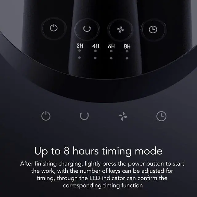 Alt view image 2 of 7 - Small Desktop Fan, 3 Speed Mini Fan, 90 Degree Crank Head, 4 Timing Modes, USB Powered Portable Personal Desktop Fan, Cooling Fan for Home Office Travel