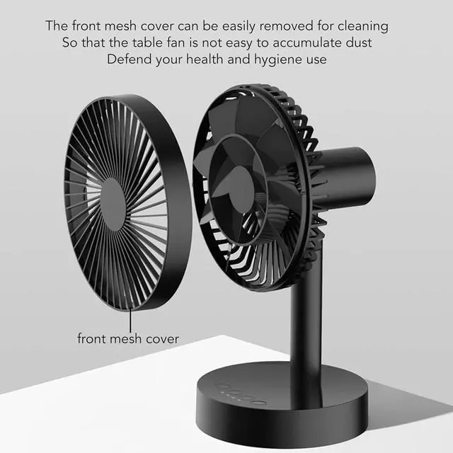 Alt view image 6 of 7 - Small Desktop Fan, 3 Speed Mini Fan, 90 Degree Crank Head, 4 Timing Modes, USB Powered Portable Personal Desktop Fan, Cooling Fan for Home Office Travel