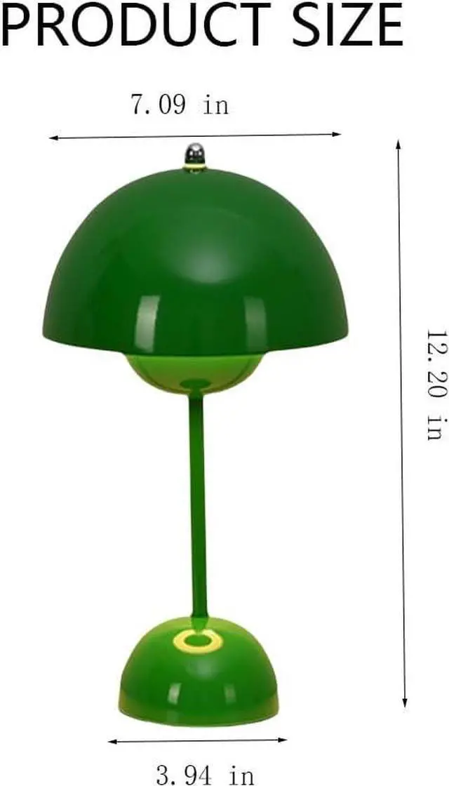 Alt view image 7 of 7 - Portable LED Mushroom Bud Lamp, 3-Color Adjustable Touch Night Light, USB-Powered Small Flowerpot Lamp for Living Bedroom Children's Study Office,Green