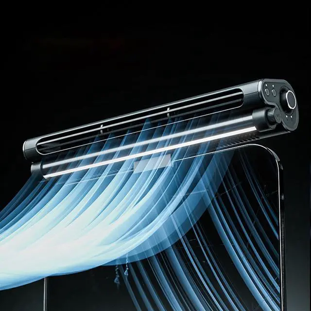 Alt view image 6 of 7 - Monitor Clip On Fan, Stepless Speed Desk Fan with Light, Desk Fan Touch Control, USB Table Fan for Flat and Curved Monitor, Laptop, PC