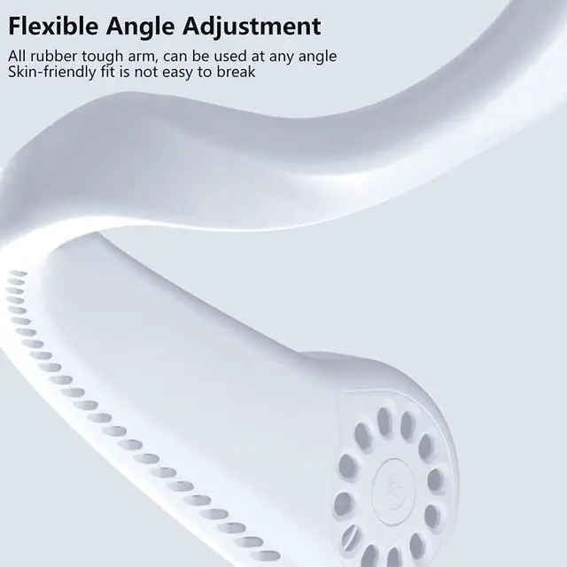 Alt view image 6 of 7 - Leafless Neck Hanging Fan, Mini USB Personal Neckband Fan, Portable Sports Lazy Neck Fan, Air Cooler Wearable with 3 Speeds, Bladeless Fan Hands Free for Outdoor Office Travel White