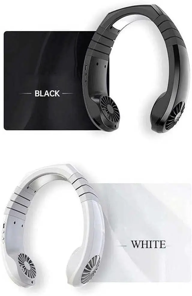 Alt view image 6 of 7 - Portable Neck Fan, 3600mAh Battery Operated Ultra Quiet Hands Free USB Fan, Adjustable High Flexibility Wearable Personal Fan for Home Office Outdoor Travel Low Noise Design (Color : Black)