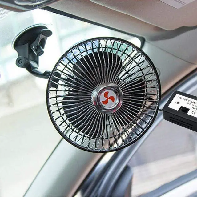 Alt view image 3 of 7 - Classic Car Cooling Fan, 3 Three-Bladed Electric Vehicle Fan, 8 Inch Portable Clip Mini Fan, All-Copper Motor, Suction Cup Automotive Fan, Personal Clip on Fan, for Camping/Travel
