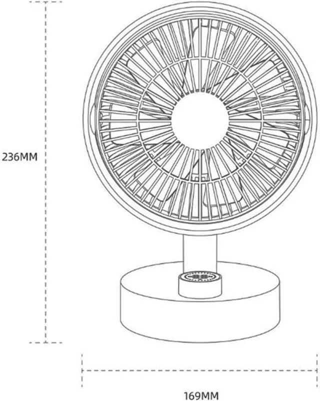 Alt view image 2 of 7 - Countertop Mobile Smart Digital Display Fan, Outdoor Camping Type-C Rechargeable Office Student Dormitory Home Bedroom Fan (Color : White)