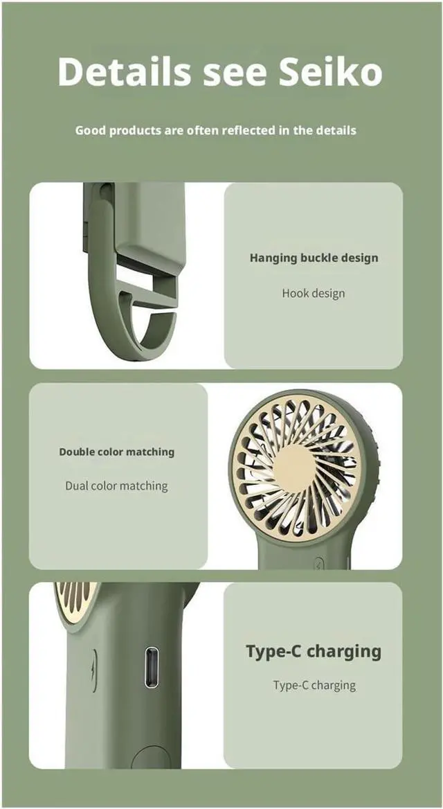 Alt view image 3 of 7 - Portable And Easy To Store Small Fan(White)