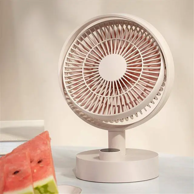 Alt view image 4 of 7 - Countertop Mobile Smart Digital Display Fan, Outdoor Camping Type-C Rechargeable Office Student Dormitory Home Bedroom Fan (Color : White)