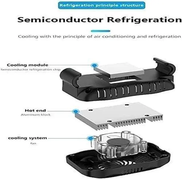 Alt view image 4 of 4 - Phone Cooler, Portable Active Cooling Fan Cell Phone Radiator Semiconductor Heatsink for Watching Vedio and Playing Games(White)