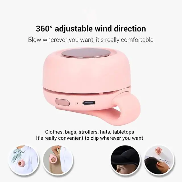 Alt view image 6 of 7 - Corelration Fan, Sheneco Corelration Portable Silent Mini Bladeless Electric Fan Clip On, Adjustable 3 Speeds Clip-On Fans for Shirt, Mini Whirlwind for Waist Clips for Outdoor (Green+Green, Medium)
