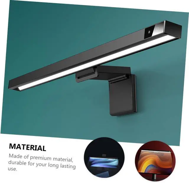 Alt view image 6 of 7 - Led Desk Light Screen Glare Reducer Eye Protection Monitor Light Easy Install Computer Reading Lamp Black