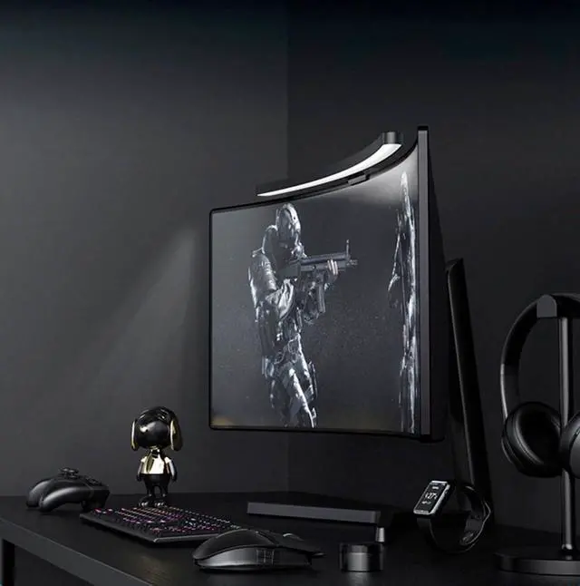 Alt view image 2 of 5 - Meichoon Computer Monitor Light Curved Screen Light Bar Three Light Modes Adjustable Brightness Touch Control Glare-Free Eye Protection LE13 A