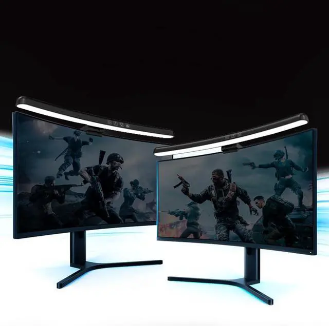 Alt view image 5 of 5 - Meichoon Computer Monitor Light Curved Screen Light Bar Three Light Modes Adjustable Brightness Touch Control Glare-Free Eye Protection LE13 A