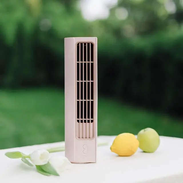 Alt view image 7 of 7 - USB Desk Fan, Small Fan Usb Charging Desktop Negative Ion Student Dormitory Mini Portable, Powerful 3 Speeds Wind (Pink)