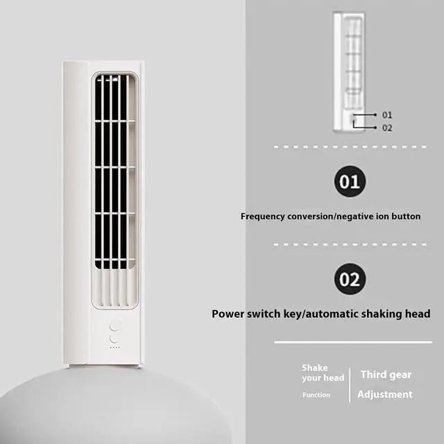 Alt view image 4 of 7 - USB Desk Fan, Small Fan Usb Charging Desktop Negative Ion Student Dormitory Mini Portable, Powerful 3 Speeds Wind (Pink)