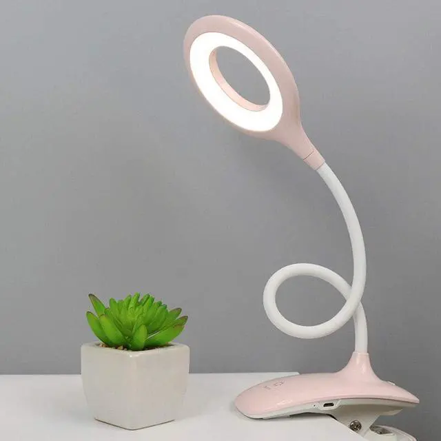 Alt view image 6 of 7 - LSLYTQ lamp LED Clamp Lamp Dimmable, Reading Lamp Bed Clamp Rechargeable, 3 Levels Color Temperature, 360 ° Flexible Gooseneck Clip Table Lamp for Night Reading Office Bedroom, White lamp