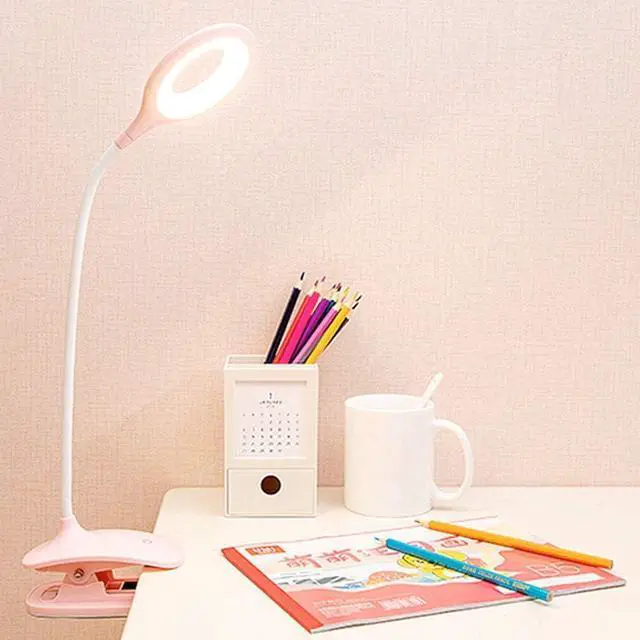 Alt view image 7 of 7 - LSLYTQ lamp LED Clamp Lamp Dimmable, Reading Lamp Bed Clamp Rechargeable, 3 Levels Color Temperature, 360 ° Flexible Gooseneck Clip Table Lamp for Night Reading Office Bedroom, White lamp