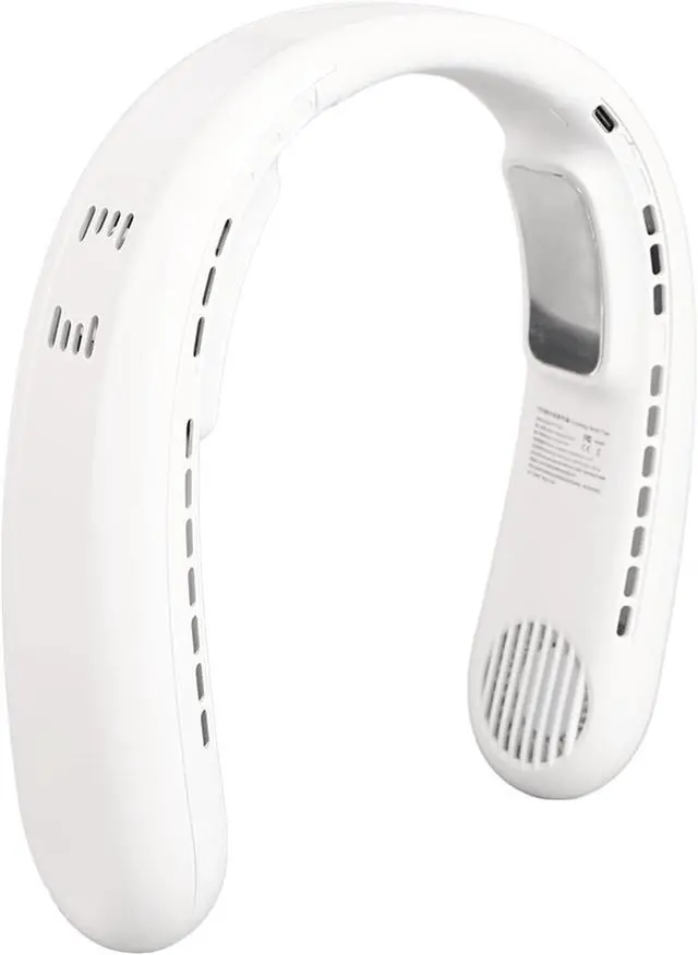 Alt view image 4 of 7 - Neck Fan, Hand F ree Personal Hanging Neck Sports Fan,Portable Semiconductor Dual Cooling 3 Wind Speed Adjustable Neck Cooling Fan for Traveling, Sports, (White)