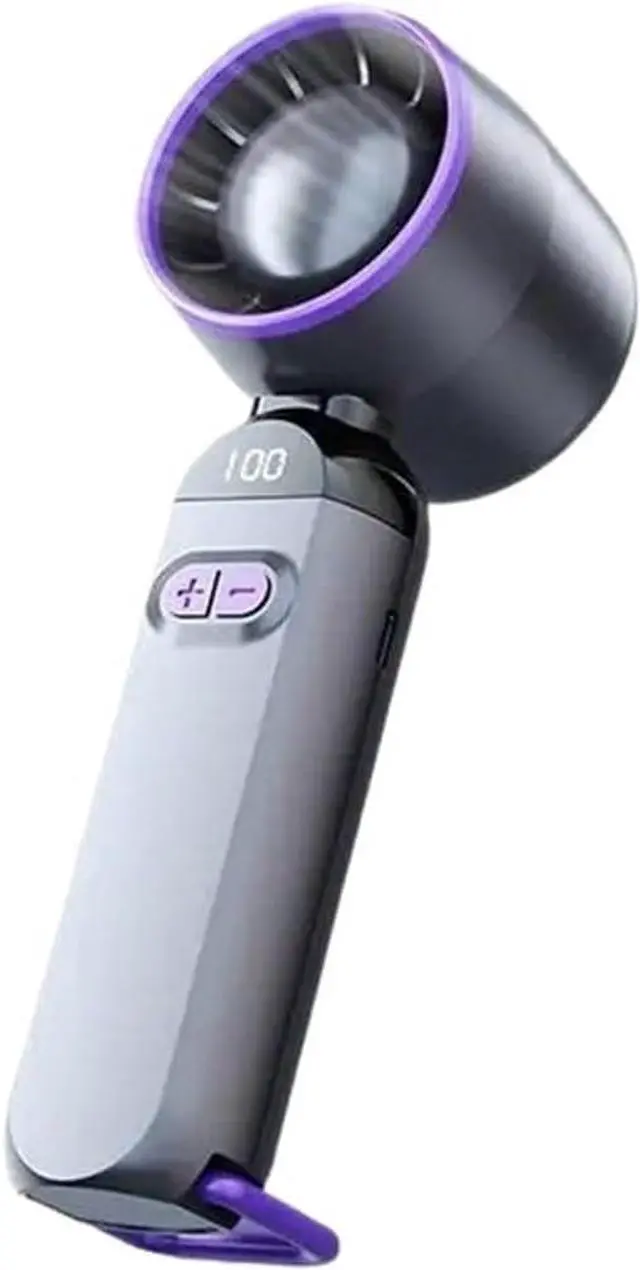 Main image of Small Hand-Held Fan Rechargeable Portable Fan Handheld High Speed Blower Quiet Cooling Device 100 Speeds Adjustable With Digital(Grey)