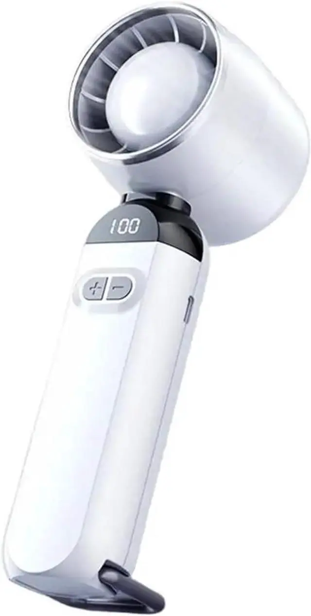 Alt view image 3 of 5 - Small Hand-Held Fan Rechargeable Portable Fan Handheld High Speed Blower Quiet Cooling Device 100 Speeds Adjustable With Digital(Grey)
