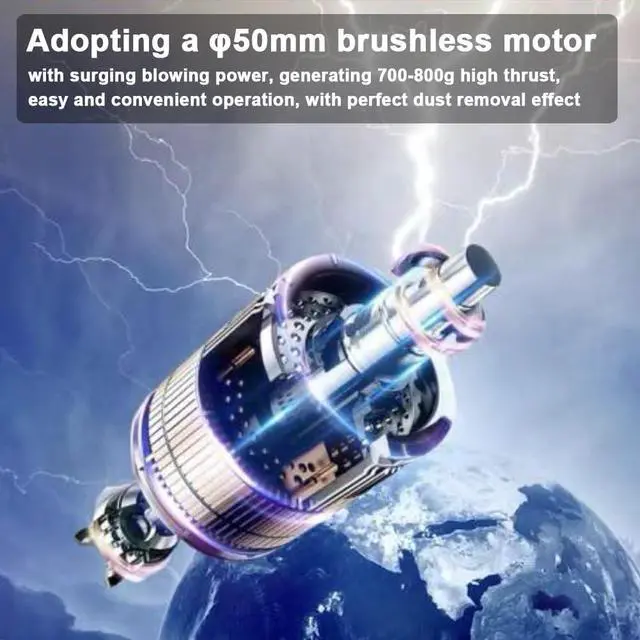 Alt view image 2 of 7 - Portable Handheld Fan Brushless Motor Cooling Fan Rechargeable Lithium Battery Multi Use Dust Removal Air Blower Keyboard Car Electronics Cleaner (Black & White)