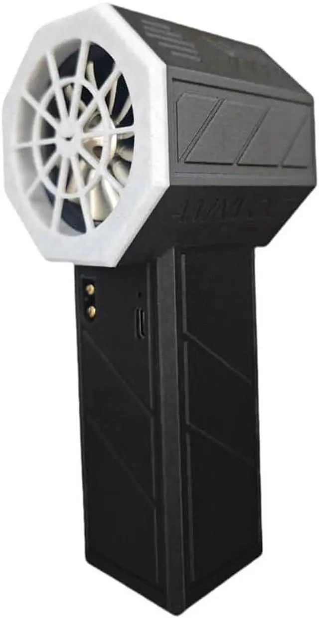 Alt view image 7 of 7 - Portable Handheld Fan Brushless Motor Cooling Fan Rechargeable Lithium Battery Multi Use Dust Removal Air Blower Keyboard Car Electronics Cleaner (Black & White)