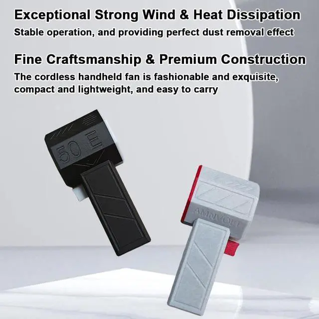 Alt view image 3 of 7 - Portable Handheld Fan Brushless Motor Cooling Fan Rechargeable Lithium Battery Multi Use Dust Removal Air Blower Keyboard Car Electronics Cleaner (Black & White)