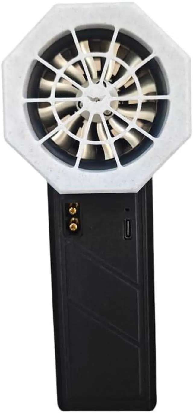 Alt view image 5 of 7 - Portable Handheld Fan Brushless Motor Cooling Fan Rechargeable Lithium Battery Multi Use Dust Removal Air Blower Keyboard Car Electronics Cleaner (Black & White)