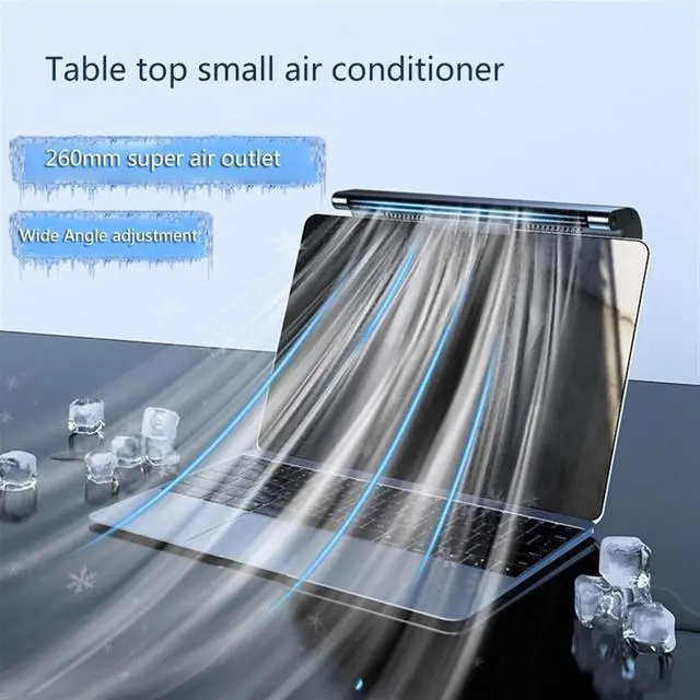 Alt view image 3 of 7 - Computer Monitor Clip On Fan, Portable Desktop Ultra Quiet Screen Hanging Fan with 3 Speeds Touch Control, Compatible with Thickness Less Than 2cm Laptop Display, Black